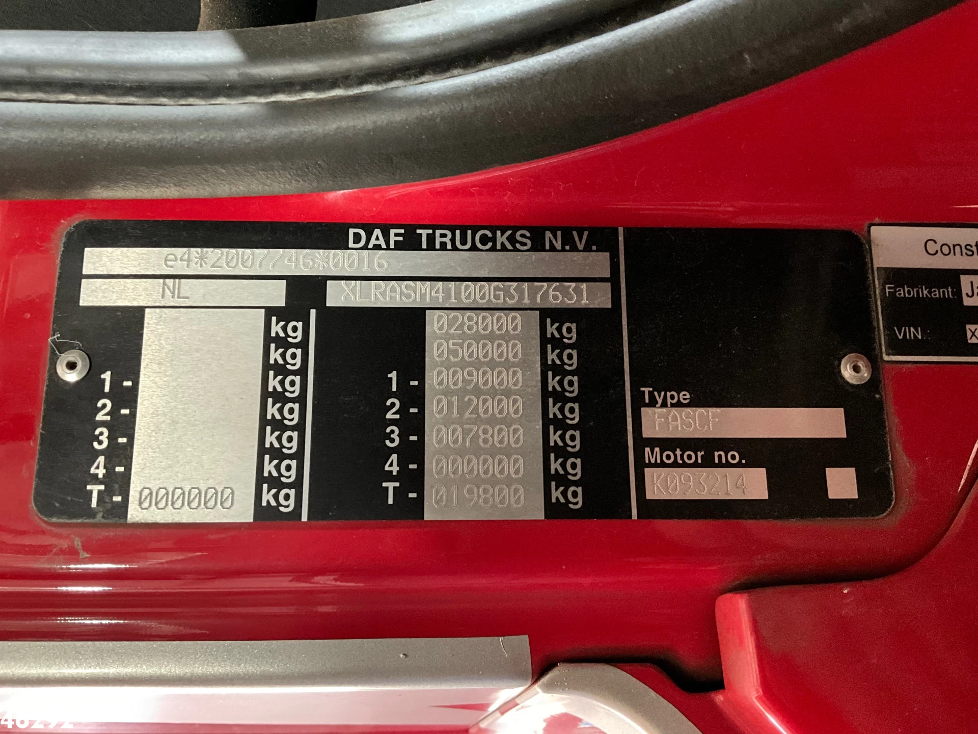 DAF FAS CF 450 Euro 6 VDL 25 Ton kabelsysteem Just 249.238 km! 2020 imagem 20