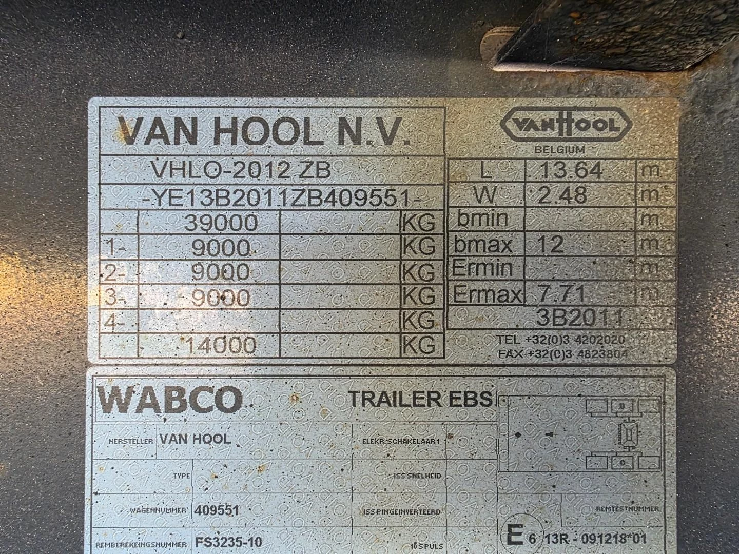 Van Hool 3B2011 - BPW - DISC 2007 изображение 9