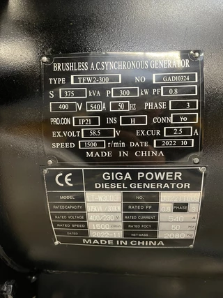 Giga power LT-W300GF 375 kVA open generator 2022 - N/A bild 13