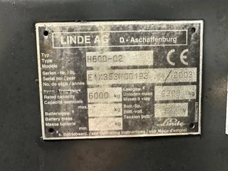 Linde N/A 2003 - H60D-02 / fork positioner / 6.000kg / duplex / 6 cil. Deutz diesel изображение 28