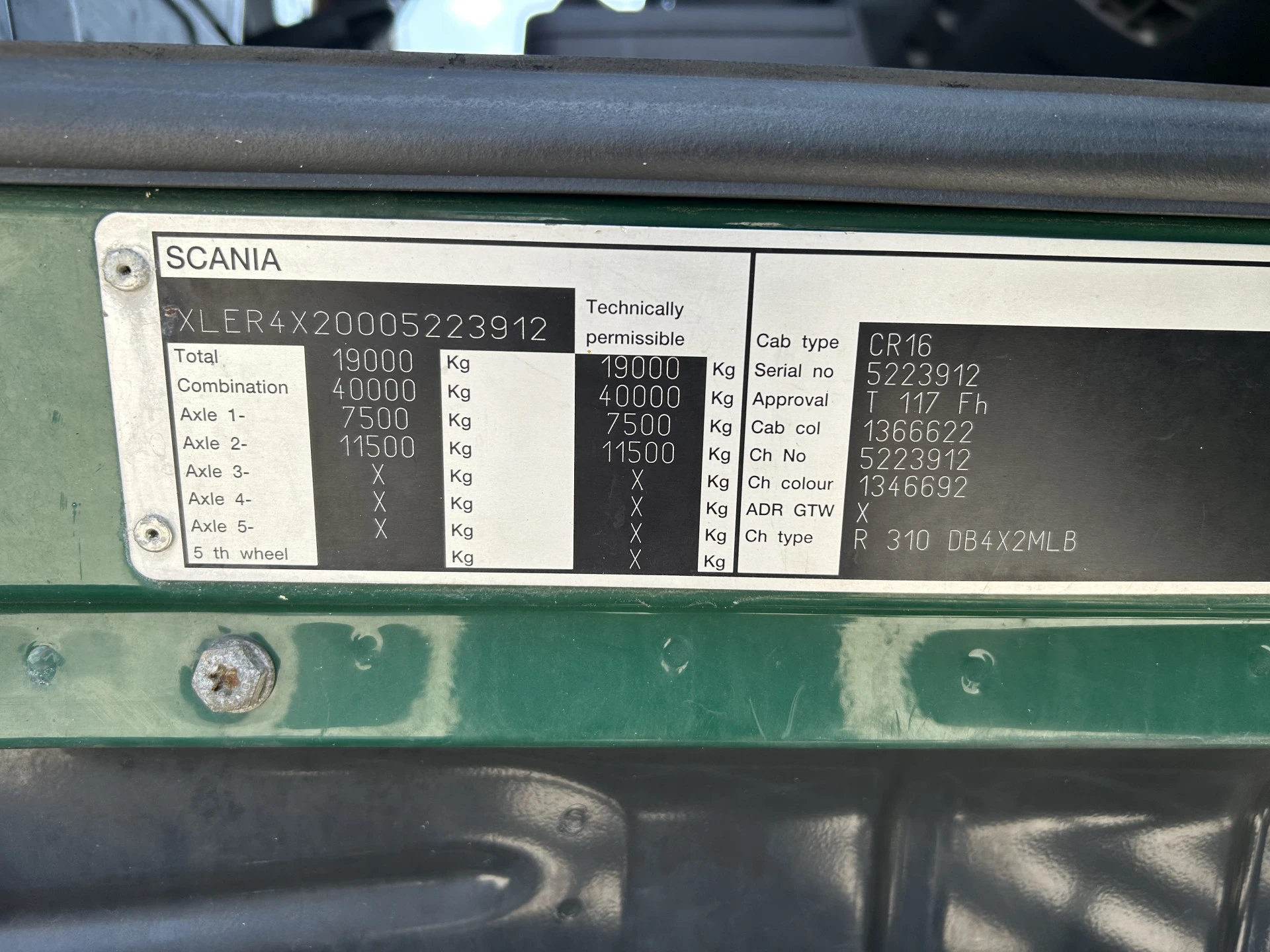 Scania R 2009 - 310 B Euro 4 / 3 Pedals / Pacton 16 PG Mid Axle Trailer immagine 28