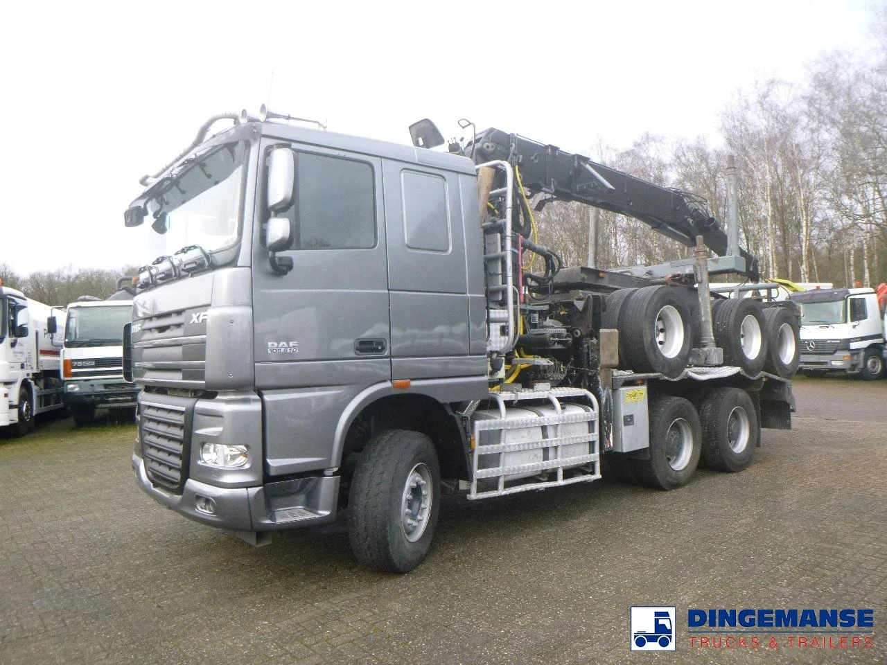 DAF XF 105.510 6x4 + Loglift F281S83 crane / timber truck + dolly 2012 imagen 1