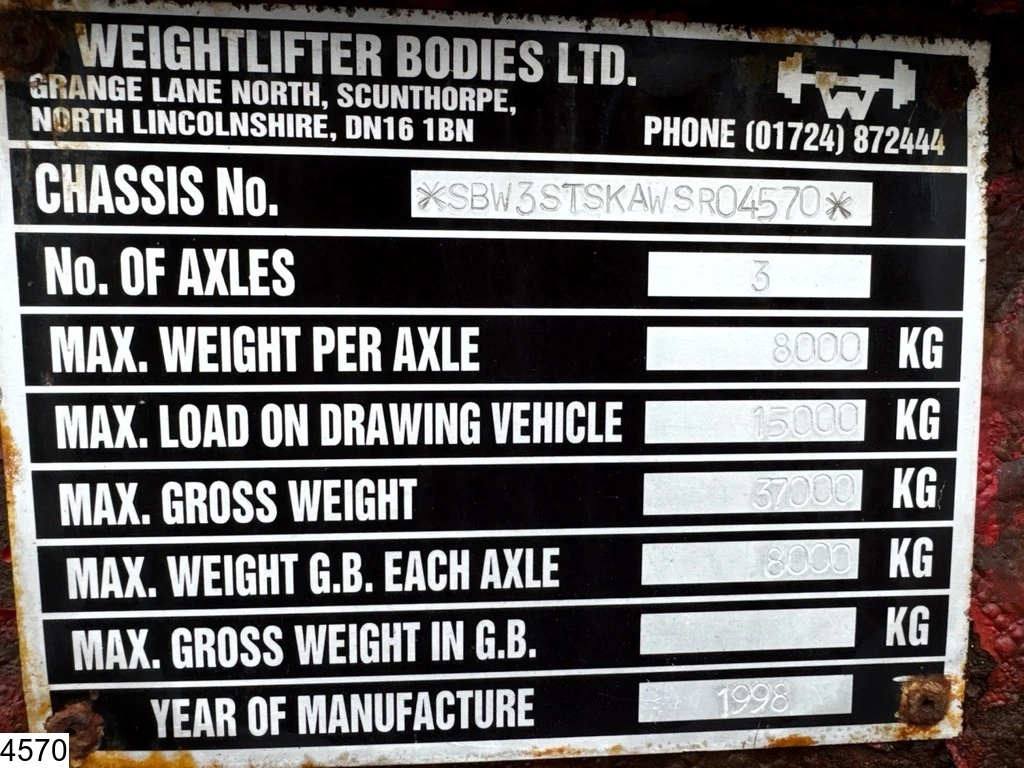 Weight Lifter 1998 - Container chassis Twistlocks, 30 FT obrázek 4