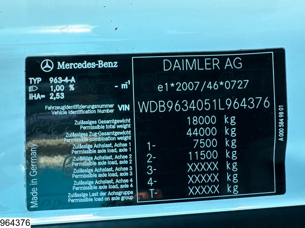 Mercedes-Benz Actros 2015 - 1843 EURO 6, Hydrauliek, Retarder, LOHR obrázek 7