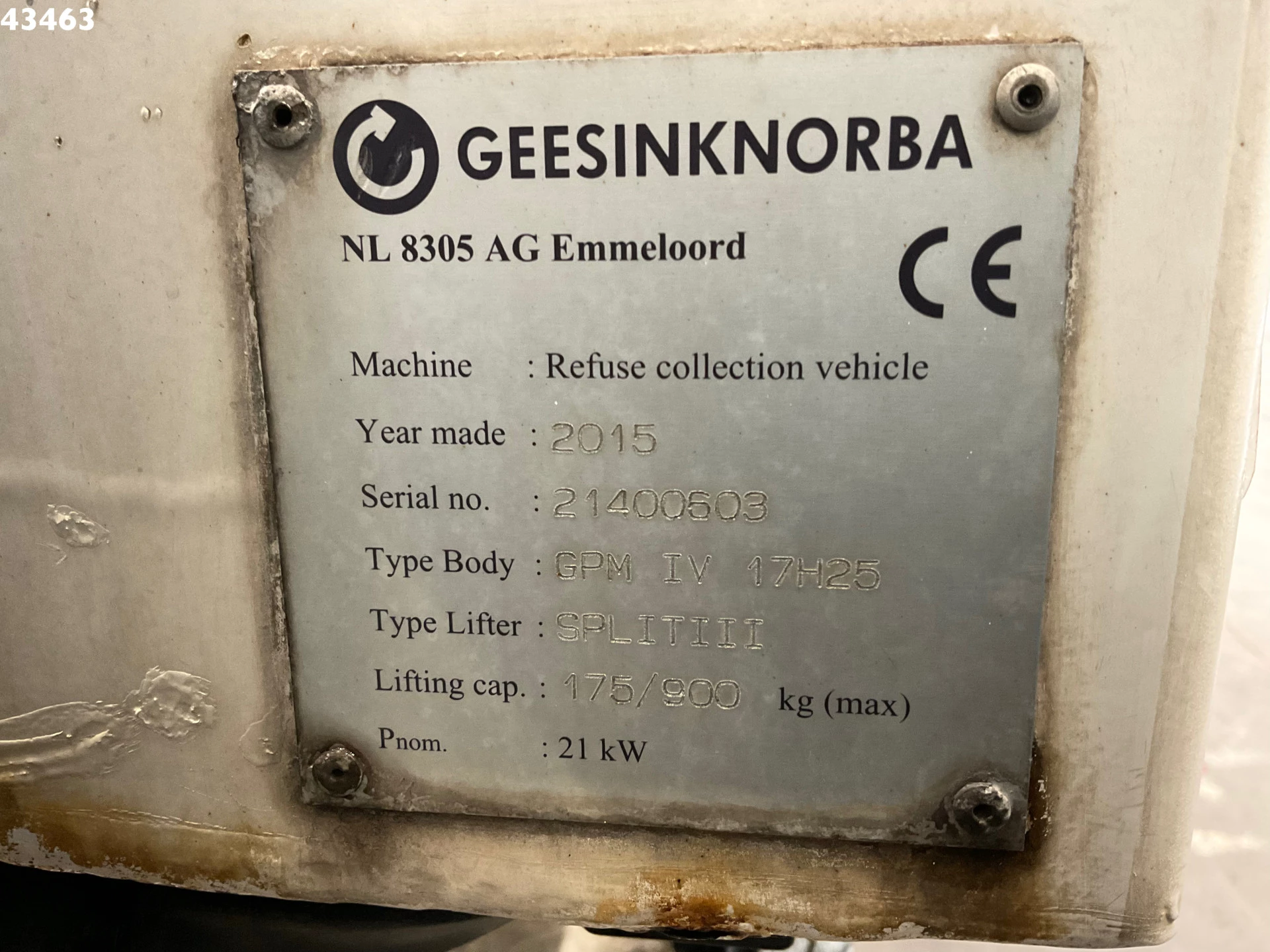 DAF FAG CF 290 Euro 6 Geesink 17m³ 2015 zdjęcie 16