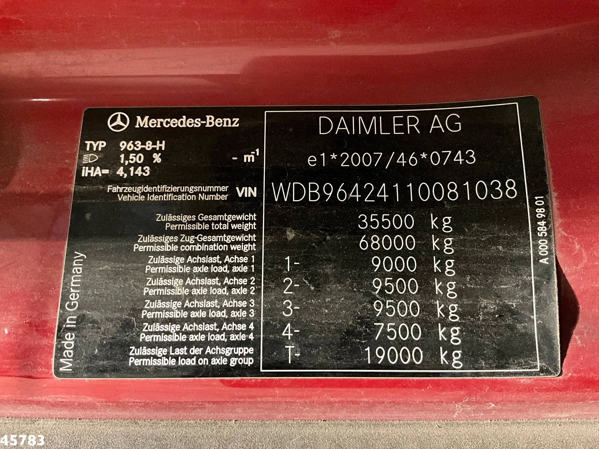 Mercedes-Benz Arocs 3251 8x4 Euro 6 HMF 26 Tonmeter laadkraan 2016 afbeelding 25