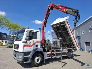 MAN TGM 2010 - 18.250 / HMF 1430 K2 REMOTED CRANE / ROTATOR / 3SIDE TIPPER / 369581 KM / TUV:29-10-2026 / AUTOMATIC / EURO-5 / 2010 te koop