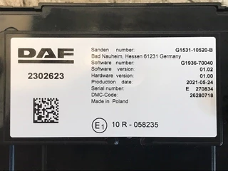 DAF N/A 2021 - 2302623-2324191 CLIMATE CONTROL PANEL (AS NEW) CF/XF EURO 6 image 3