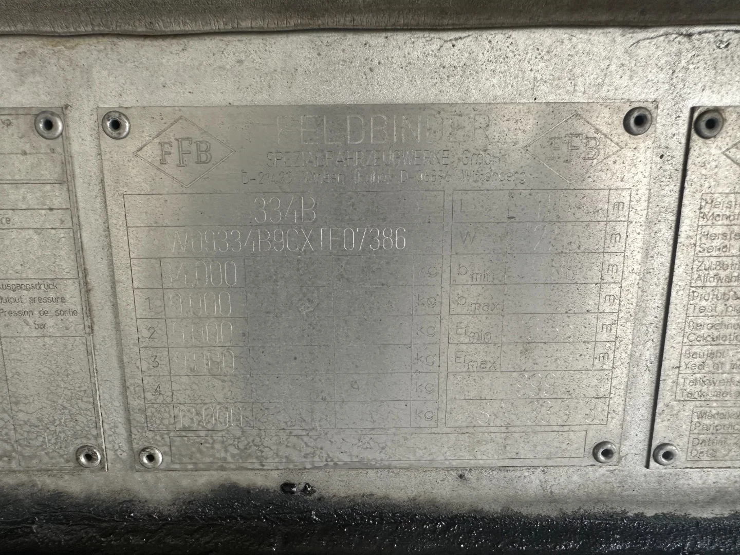 Feldbinder 1999 - LEBENSMITTEL / LEVENSMIDDELEN / FOOD / 33.500L / 3-COMP / PUMPE / LIFTACHSE obrázek 70