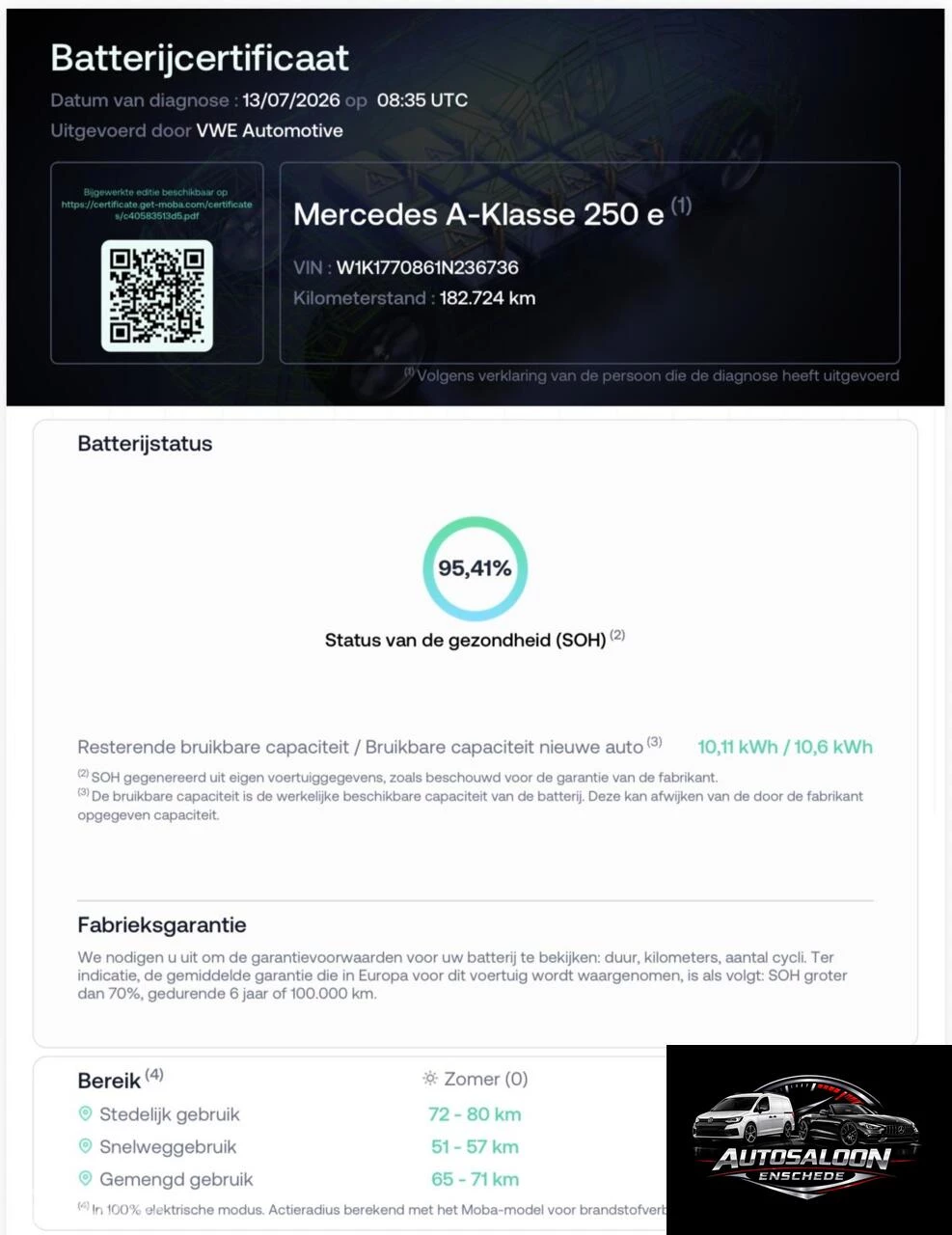 Mercedes-Benz A-Klasse 2021 - 250 e 5-2021 Airco Navi Leder SOH 95,4% afbeelding 2