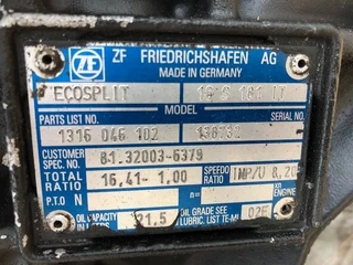 MAN N/A 1999 - 81.32003-6379 ZF ECOSPLIT 16S181 IT RATIO 16,41-1,00 INTARDER IT 181 image 4