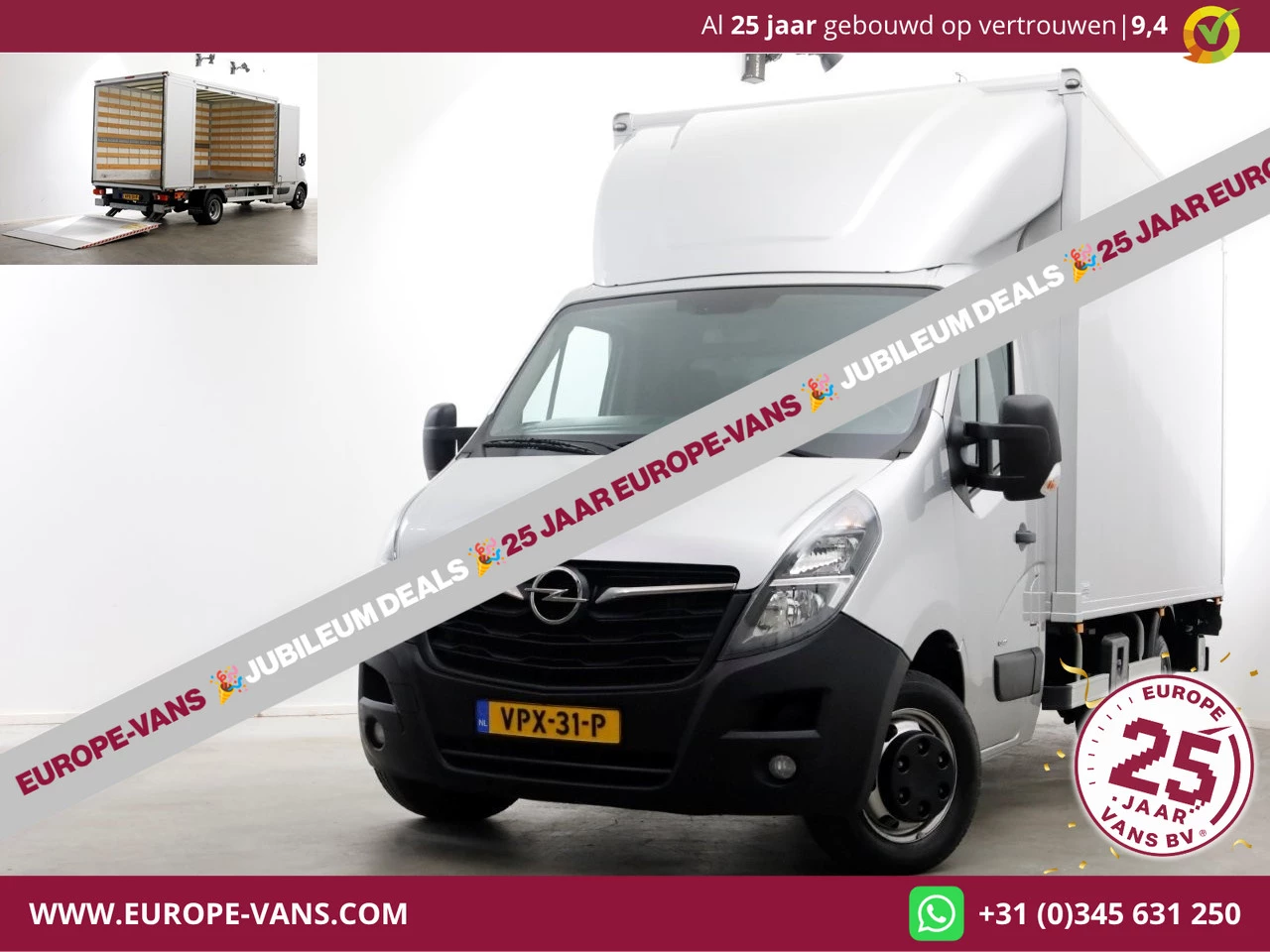 Opel Movano 2022 - 2.3 Turbo 165pk Bakwagen met bovensluit-laadklep 1000kg en zijlader L445cm 05-2022 Bild 1