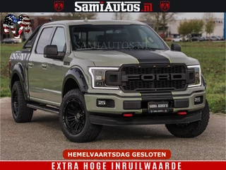 Ford F-150 2018 - 5.0 V8 4X4 | MAT OLIVE GREEN | BIJTELLING VRIJ | ZEER DIK | CAMERA | 3500KG | PANORAMA | LEDER | GO RHINO ROLLBAR | afbeelding 3