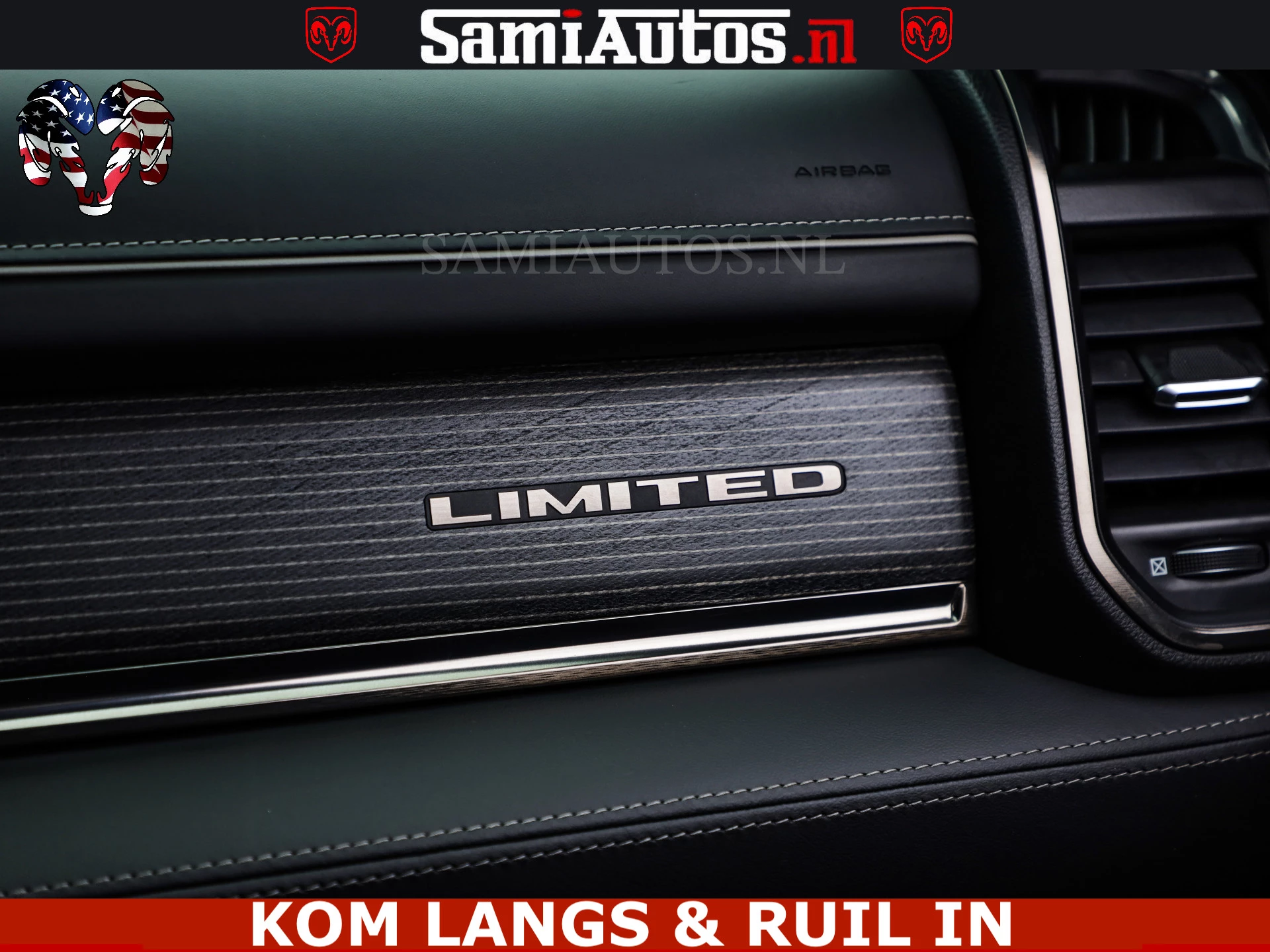 Dodge Ram Pick-Up 2021 - LIMITED | TRAINHORN | | HUD | UITLAATKLEP | LUCHTVERING | STRIPING | PANODAK | BOM VOL | BLAUW VOORRUIT | afbeelding 15