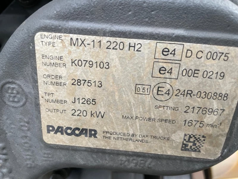 DAF 2018 - MX-11 220 H2 (2258075-2184182 VLIEGWIELHUIS MOTOR-PTO LOS TE KOOP) Bild 8