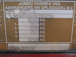 Jumbo N/A 2004 - DO 270.6 Koffer, 3 Achsen, BPW, NL Trailer zdjecie 13