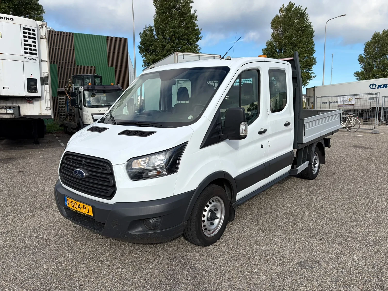 Ford Transit 2018 - 2.0TDCI Dubbelcabine 7 Pers Openlaadbak Airco Cruisecontrol Trekhaak afbeelding 1