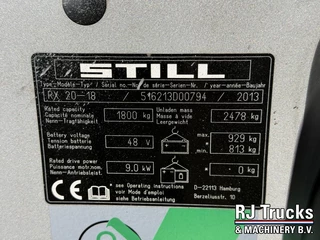 Still RX20-18 - ONLY 3,665 Hours | 7.88M Triplex Mast | Side Shift 2013 - N/A immagine 12