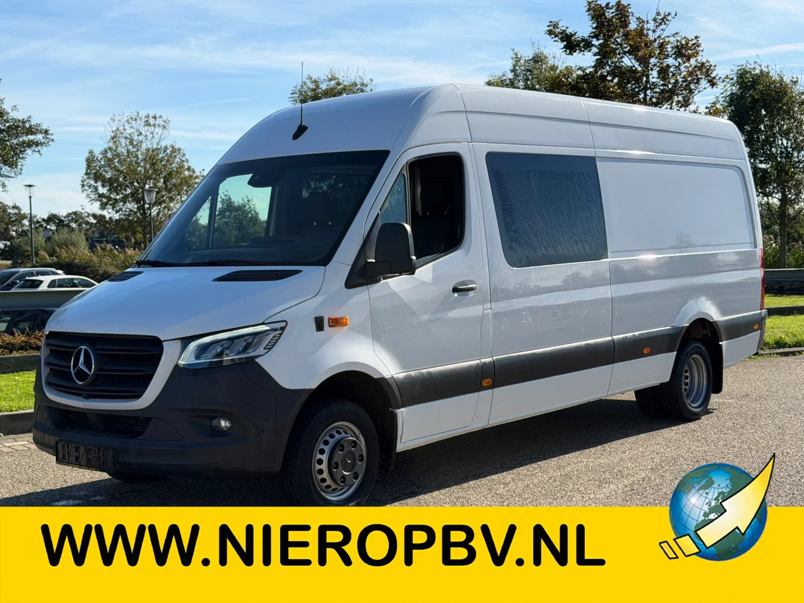 Mercedes-Benz Sprinter 2021 - 516CDI L3H2 Dubbelcabine Automaat Airco Apple-CarPlay EURO 6 + Oprijplaat afbeelding 1