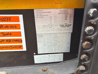 Burg N/A 2012 - 25X 20FT ADR (EX/II, EX/III, FL, AT) Chassis, Empty weight : 3.690kg, SAF INTRADISC, 2x Liftaxle, NL-chassis obrazek 20