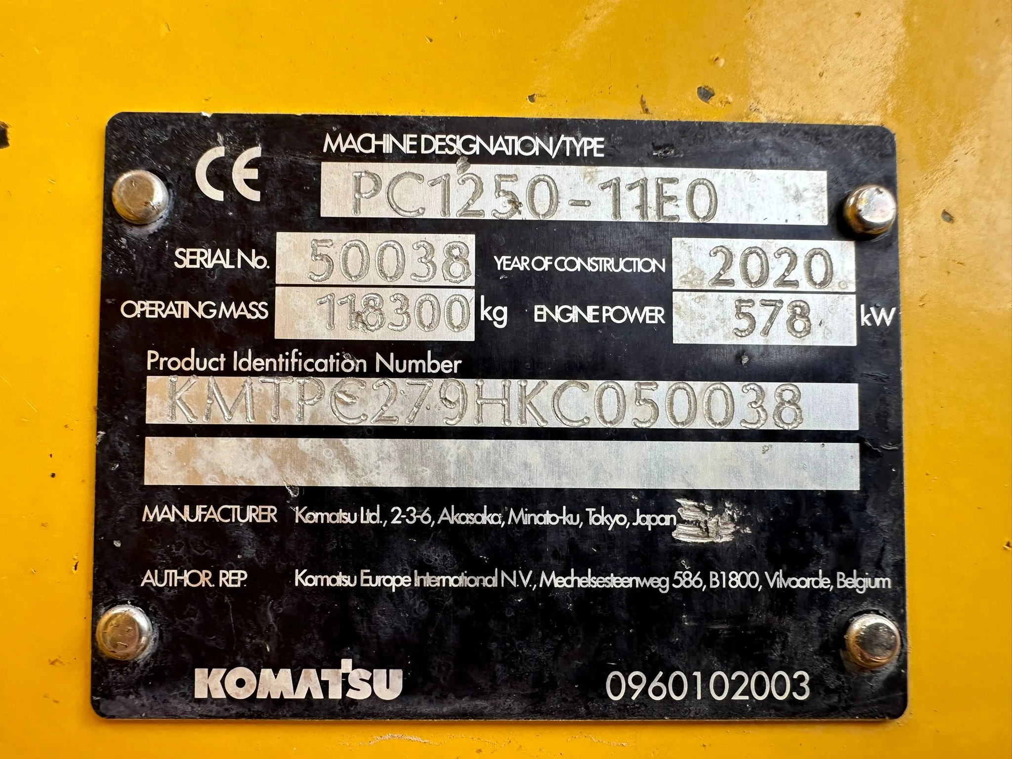 Komatsu PC1250-11E0 - CE certified 2020 obrázek 50