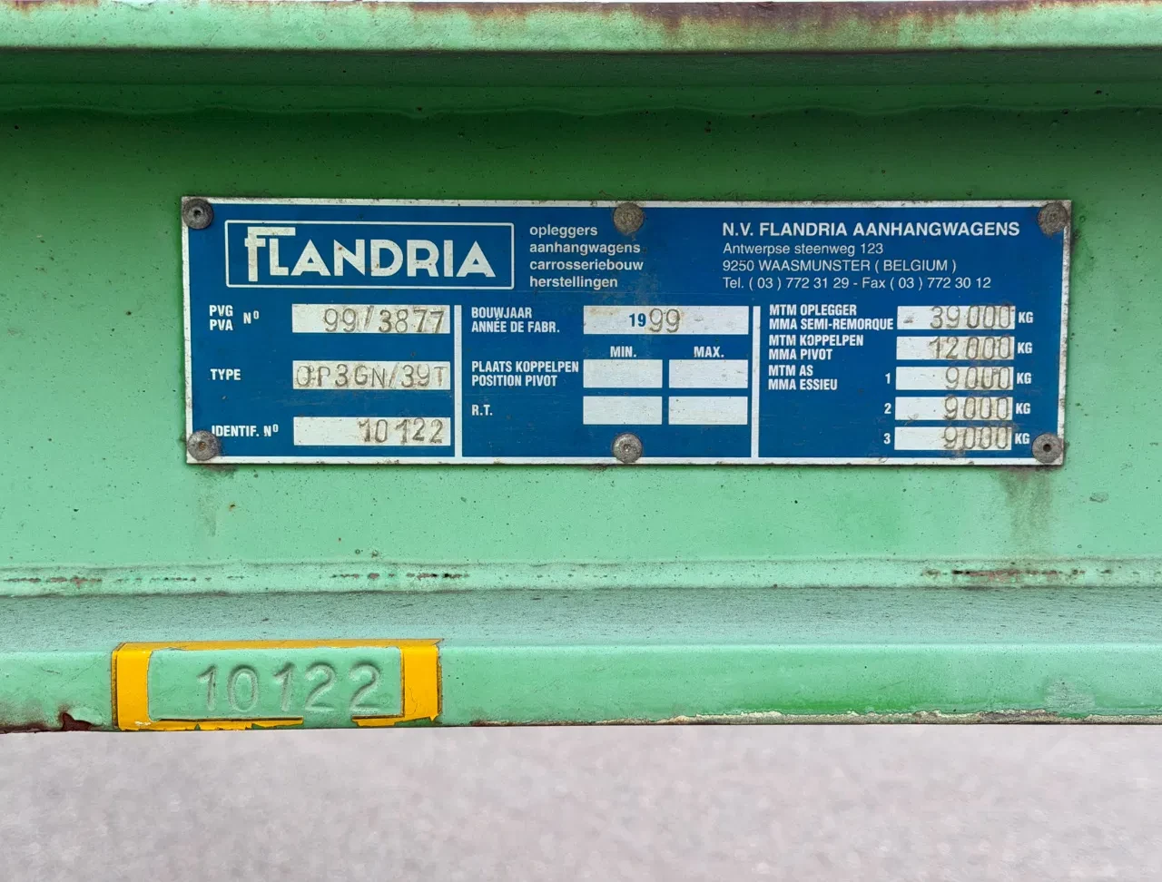 Flandria 1999 - 3 AXLE DRUM BRAKES LIFT AXLE SUPER STRONG TOP CONDITION 3 PIECES AVAILABLE zdjęcie 20