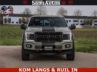 Dodge Ram Pick-Up 2018 - FORD F150 5.0 V8 4X4 | MAT OLIVE GREEN | BIJTELLING VRIJ | ZEER DIK | CAMERA | 3500KG | PANORAMA | LEDER | GO RHINO ROLLBAR | immagine 56