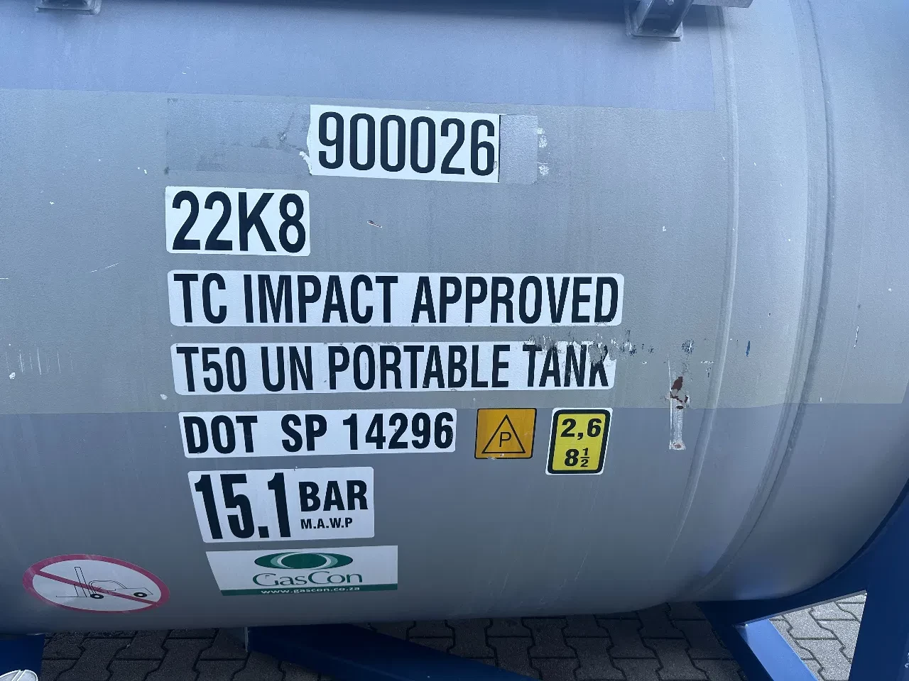 Diversen 2017 - 20FT ISO T50 Gastank / T50 / 25.000L / MAWP: 15,1 bar / 5Y- + CSC-inspection valid till 06-2028 obrázek 20