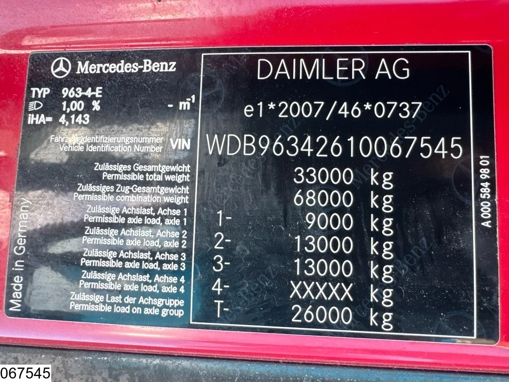 Mercedes-Benz Actros 2016 - 3363 6X4, EURO 6, Retarder immagine 7