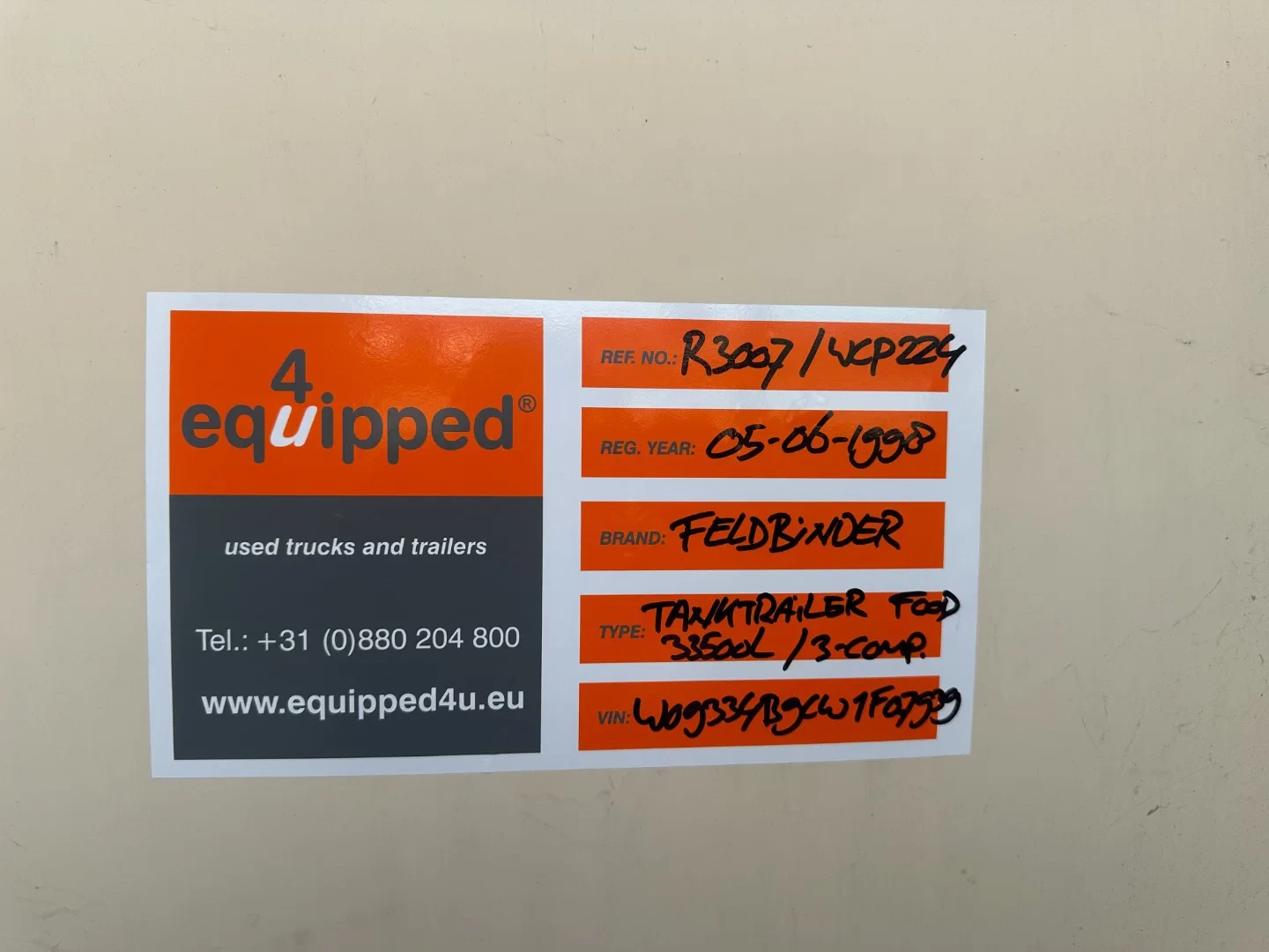Feldbinder 1998 - LEBENSMITTEL / LEVENSMIDDELEN / FOOD / 33.500L / 3-COMP / PUMPE / LIFTACHSE imagem 73