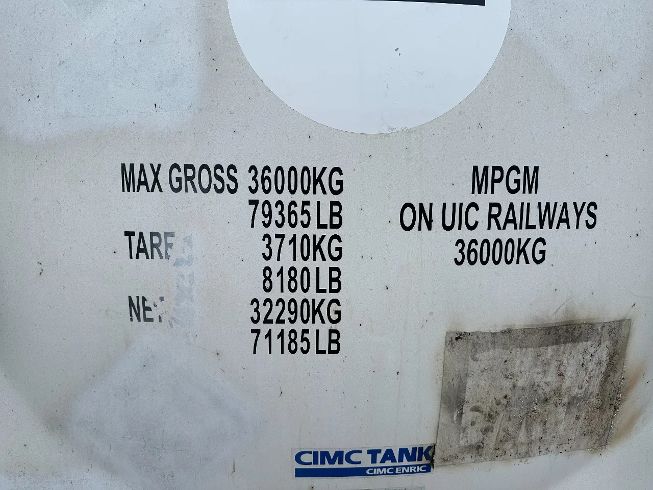 CIMC 2017 - FOOD 20FT ISO / 25.910L-1-COMP. / L4BN / UN Portable / T11 / 5Y - + CSC test: 09-2027 afbeelding 13