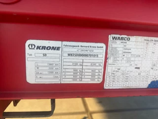 Krone N/A 2016 - SD DHOLLANDIA 2000 KG 3 AXLE SLIDING ROOF DISC BRAKES изображение 3