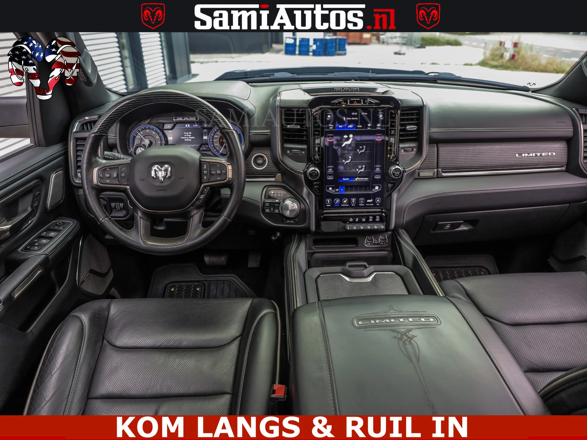Dodge Ram Pick-Up 2021 - LIMITED | TRAINHORN | | HUD | UITLAATKLEP | LUCHTVERING | STRIPING | PANODAK | BOM VOL | BLAUW VOORRUIT | afbeelding 35