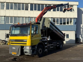 DAF CF 75.250 2004 - 4X2 + PALFINGER PK10000 + 3-SIDE TIPPER 12 TON te koop