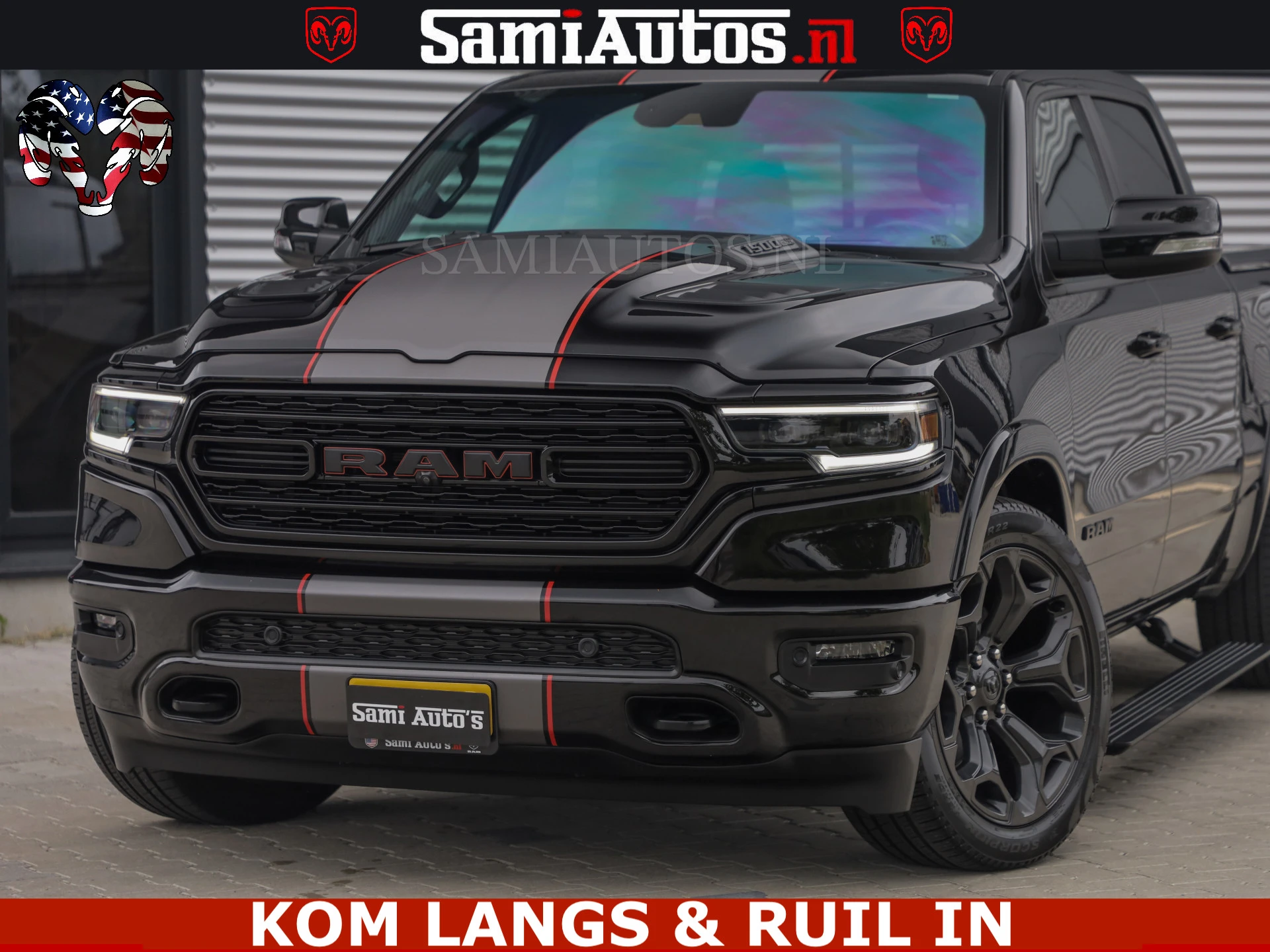 Dodge Ram Pick-Up 2021 - LIMITED | TRAINHORN | | HUD | UITLAATKLEP | LUCHTVERING | STRIPING | PANODAK | BOM VOL | BLAUW VOORRUIT | afbeelding 28