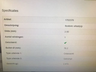 DAF N/A - 1702378 FLEXIBELE UITLAATPIJP LF45IV immagine 3