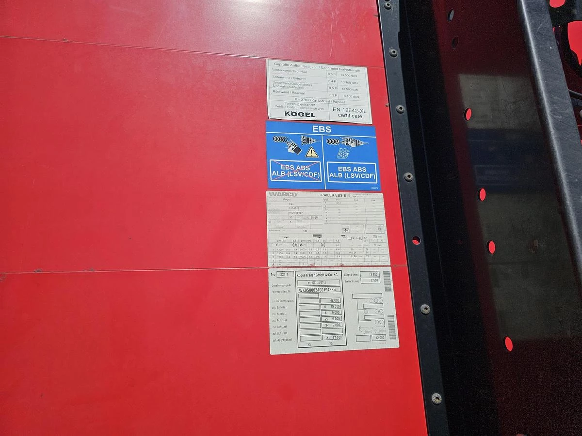 Kögel SN 24 - SLIDING ROOF - COIL - MERCEDES DISC TUV 02-06-2026. 2016 imagem 7