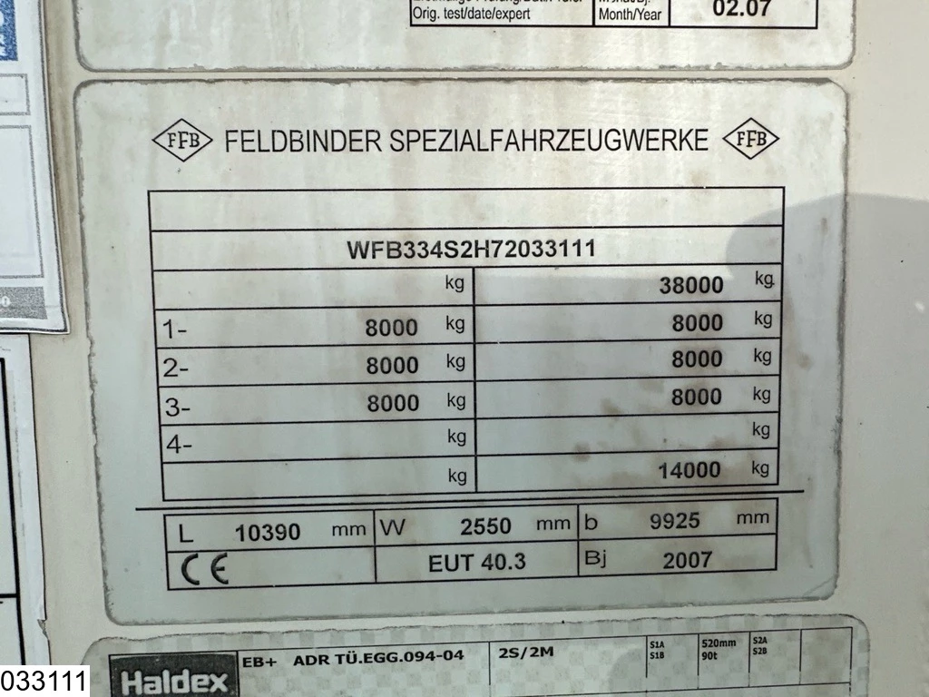 Feldbinder 2007 - Silo 40.000 Liter, 1 Comp imagen 4