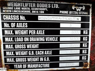 Weight Lifter N/A 1998 - Container chassis Twistlocks, 30 FT obrazek 4