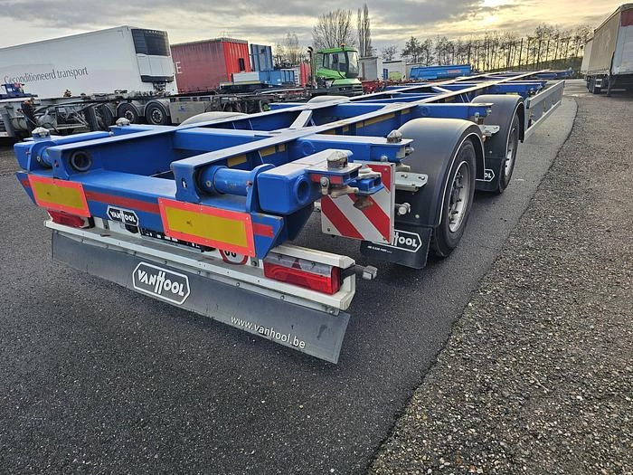 Van Hool A2C001 container CHASSIS -55 foot - 2 X 20 FOOT 45 ft 40 ft. -BPW DISC.-steering axle- 2 pieces -financiering mogelijk 2020 image 3