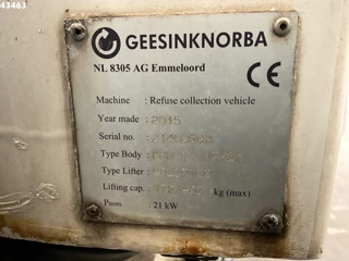 DAF FAG CF 290 Euro 6 Geesink 17m³ 2015 - N/A imagem 16