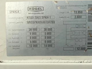 Kögel N/A 2004 - S24 3 As Oplegger Gesloten, OH-77-NV obrazek 19