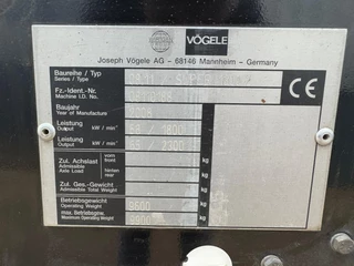 Vögele Super 1300-2 incl. 2 x 40cm extensions 2008 - N/A obrazek 27