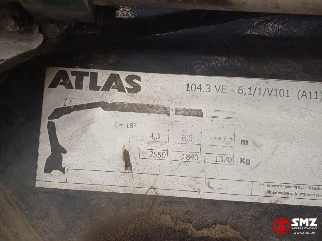 Atlas 2012 - Occ Autolaadkraan Atlas 104.3VE afbeelding 6
