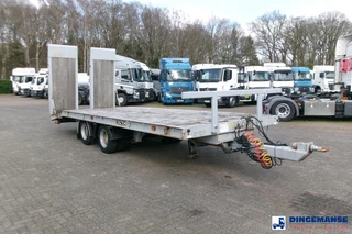King 2-axle platform drawbar trailer 14t + ramps 2004 zdjęcie 2 miniatura