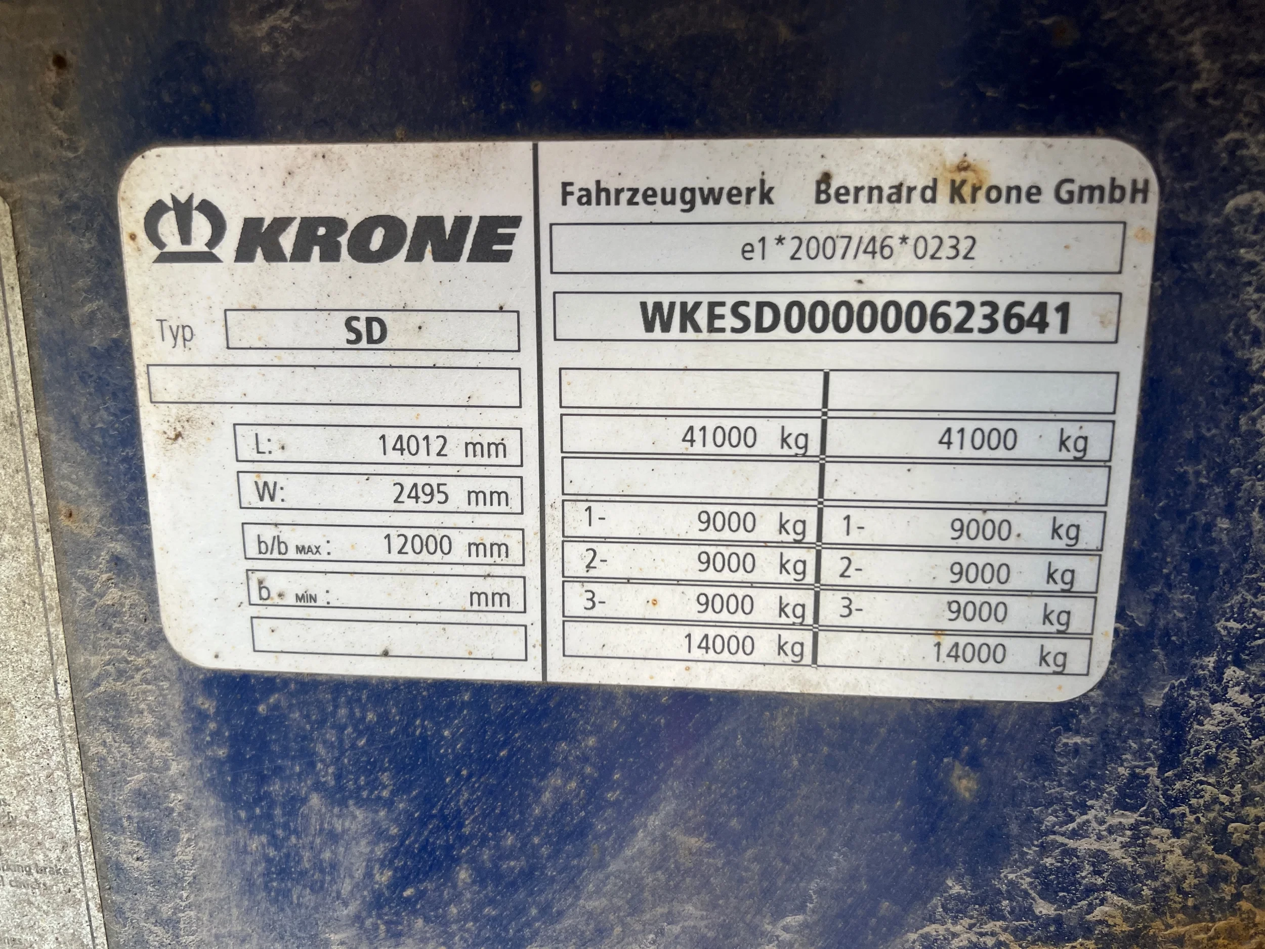 Krone 2014 - SD 45FT / 4220 kg / Container Chassis / BPW + Drum Bild 9