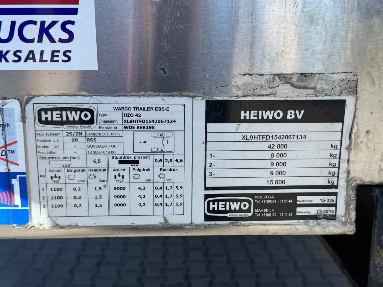 HEIWO HZO 42 2015 - Thermo King SLXe 300 / OV-Laadklep / Stuur-as / APK afbeelding 13