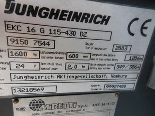 Jungheinrich N/A 2003 - Heftruck EKC16 G115-430DZ bild 4