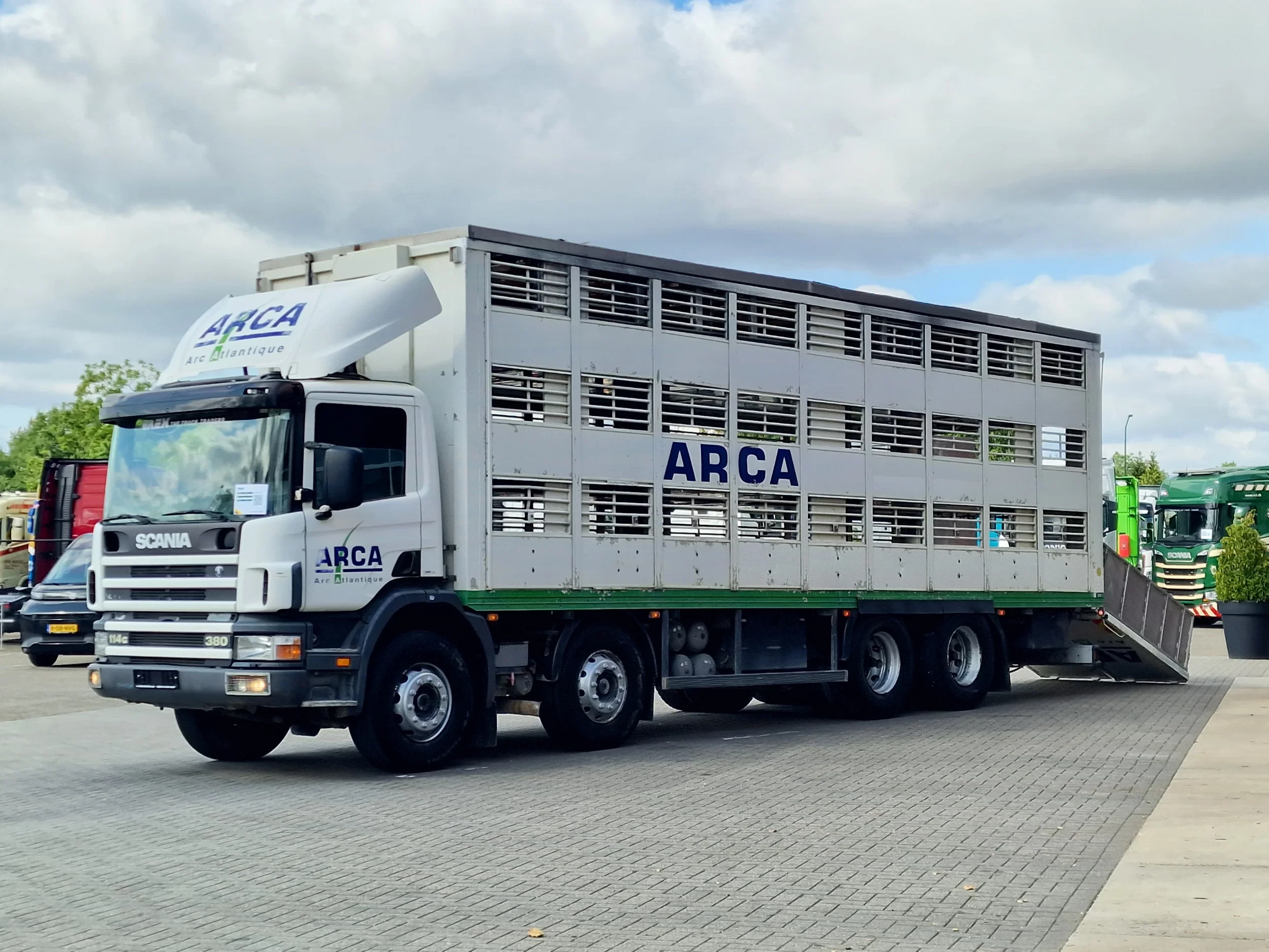 Scania G 2002 - 114G - 8X4 - 3 deck - double ramp - steel / air afbeelding 9