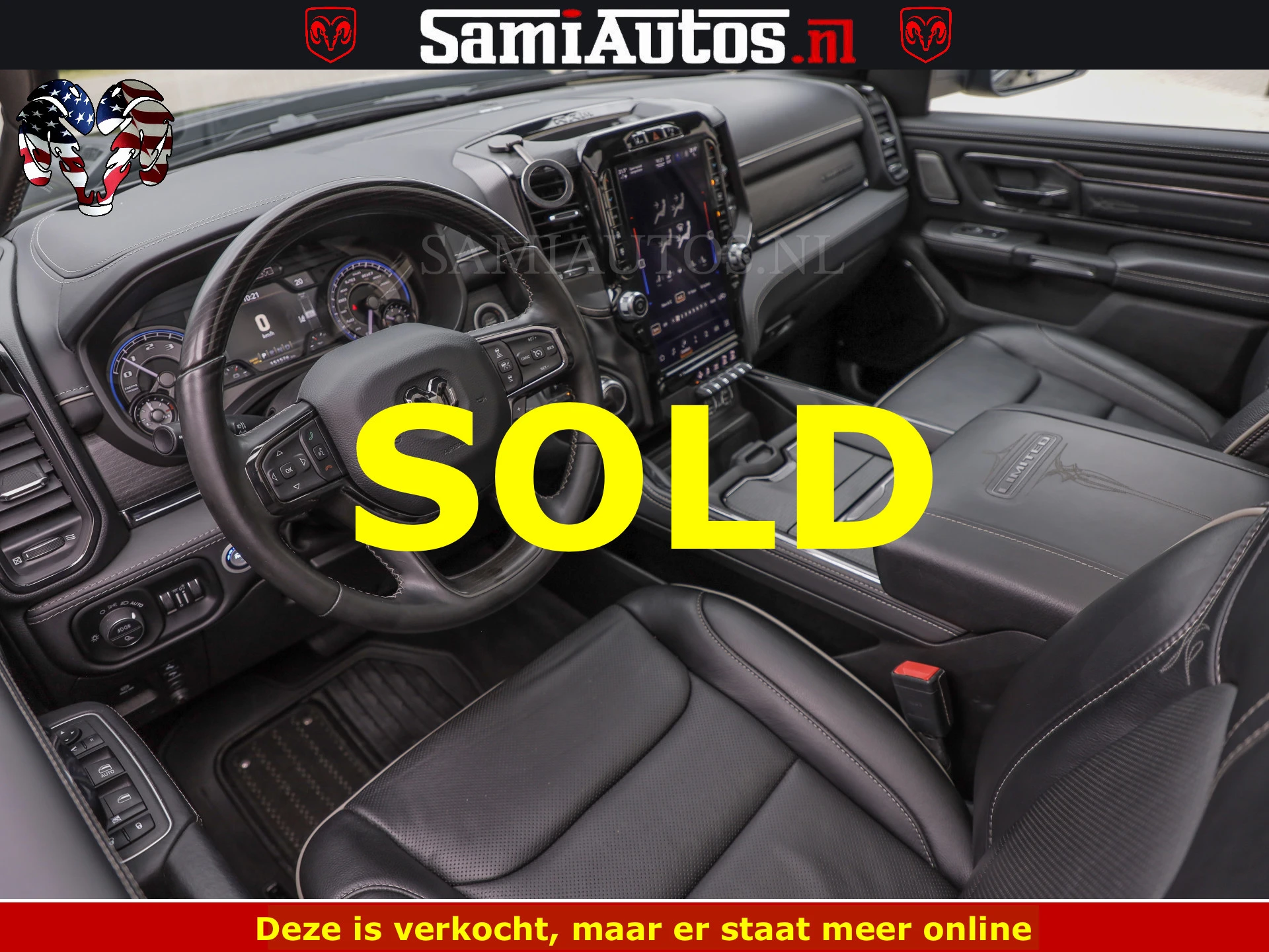 Dodge Ram 1500 2022 - LIMITED NIGHT | BOM VOL | HUD | MWK | LUCHTVERING | PANODAK | afbeelding 26